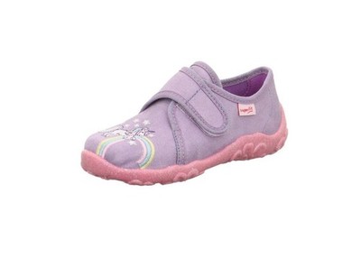 Superfit Bonny Mädchen Hausschuhe,Textil,Klett,Lila/Einhorn,Gr. 26-35