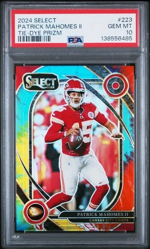 2024 Select NFL Patrick Mahomes II Tie Dye /25 Prizm PSA 10 Gem Mint #223