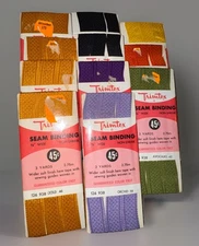 11 VTG Trimtex 5/8” Seam Binding Sewing Guides Gold Avocado Black Purple 1976