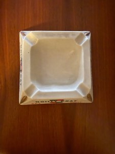 Noilly Prat Ashtray Glass Italian Vermouth Liquor Vintage Milk Glass