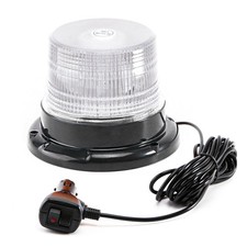 1-Pcs White LED Beacon Lights 12-24V Warning Safety Flashing Emergency Roadsi...