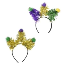 Carnivals Party Celebration Headpiece with Pompoms Mardi Gras Costume Headband