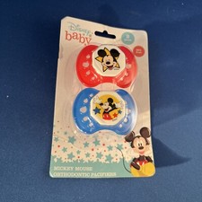 Disney Baby Mickey Mouse 2 pc Orthodontic New Pacifiers With Cover No BPA