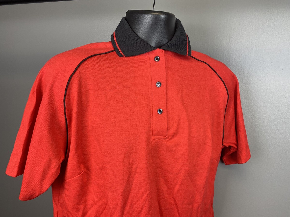 Vintage Hilton Polo Bowling Shirt 60s Red Sz 40 Deadstock