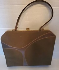 Vintage 60s Brown Suedecloth Purse Handbag