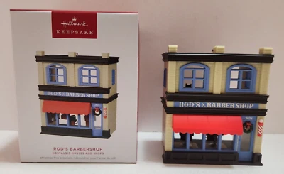 Hallmark Keepsake Christmas Ornament Rod's Barbershop Nostalgic Houses 2024 New
