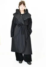 CRAZY H4  black textured wrap coat  back  coat size XL/XXL CLEARANCE