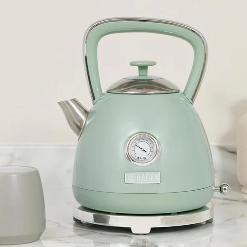 Haden Bristol 1.7L 360° Cordless Retro Kettle, 3KW Rapid Boil, Temperature Gauge