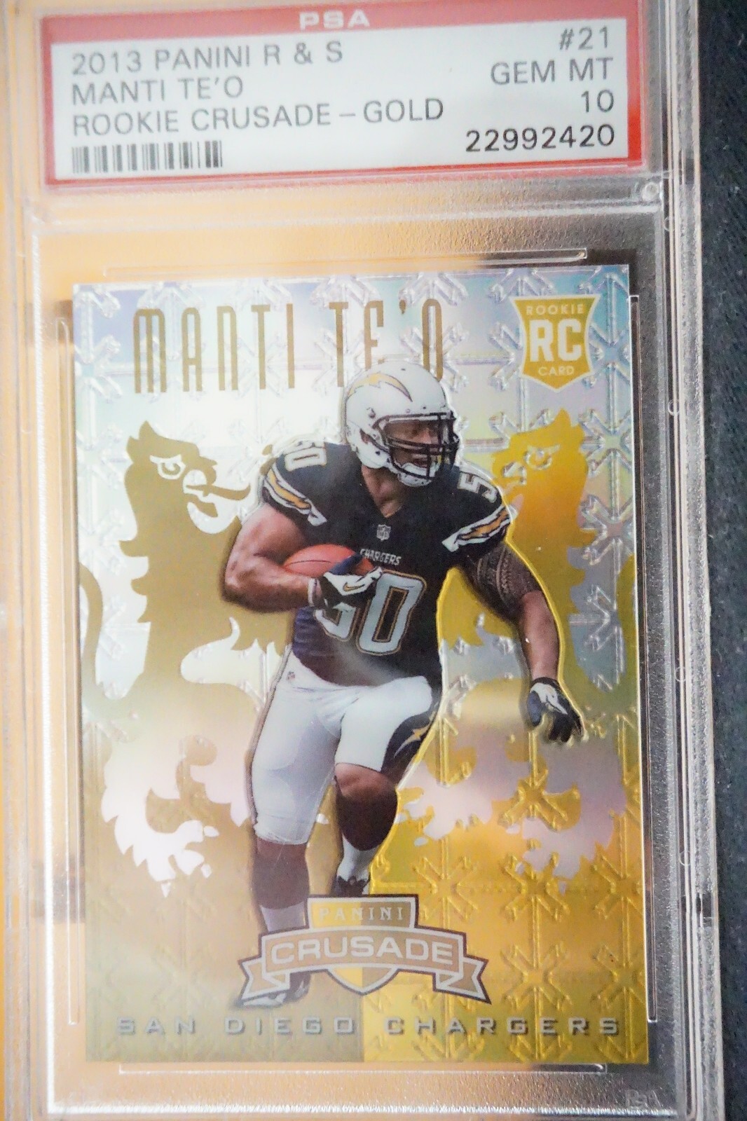 Manti Te'o Panini Rookies & Stars Rookie Crusade #21 Gold