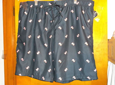 NEU HERREN FADED GLORY MARINEBLAU mit FLAGGE BADEHOSE mit GUMMIBUND & KORDELZUG