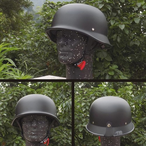 Retro Motorcycle Helmet Matte Black 