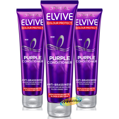 3x Loreal Elvive Colour Protect Purple Conditioner 150ml