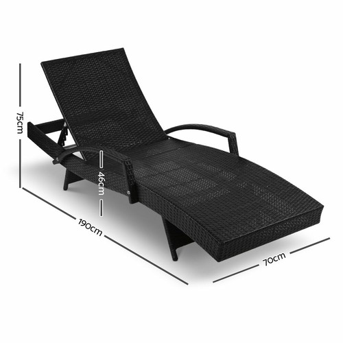 New OUTDOOR SUN LOUNGE POOL LOUNGERS Lounges Furniture Banana Lounger Wicker - Picture 4 of 12