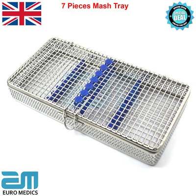 MEDENTRA EURO - MEDICS PK Perforated Mesh Tray 7 Pieces Sterilization Rack Cassette Dentist Surgical Tools