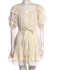 Ulla Johnson White Cream Ruffle A-line Dress