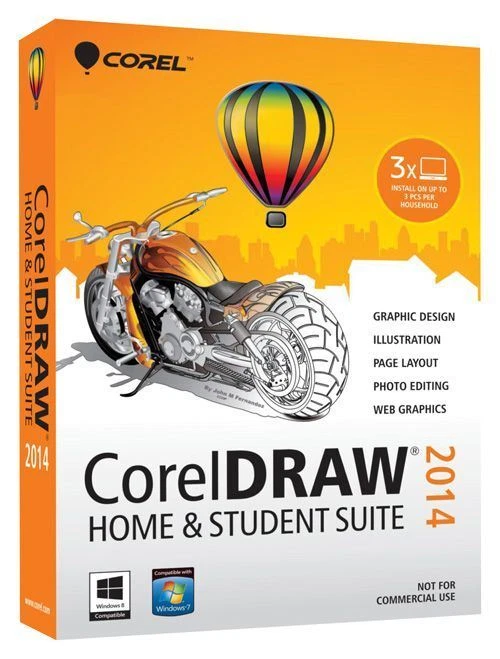 CorelDRAW Home & Student Suite 2014 Corel DRAW /Windows 10 8 8.1 7 Vista 3 Users - Image 2 of 2