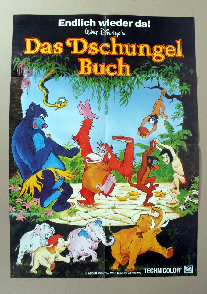 DSCHUNGELBUCH Walt Disney FILMPOSTER A1 WA 84x60cm Kinoplakat German 1-Sheet ´78 - Bild 1 von 1