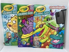 Juego de 3 libros para colorear Crayola 64 páginas SquadGoals gatos cósmicos y mer-criaturas