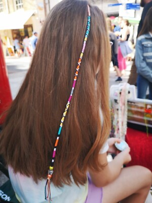 hair braids/wraps funky,bright 26/30cm reusable, festival, beach