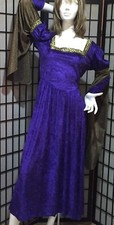 MEDIEVAL RENAISSANCE QUEEN ROYALTY GOWN 1 PC COSTUME-MEDIUM-PURPLE COPPER-MED