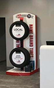 Wheel and Tire Display for Retail Tire Rack Stand 