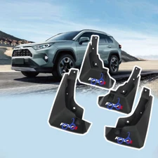 4PCS Black Mud Flaps Front & Rear Molded Splash Guards for 2019-2025 Toyota RAV4