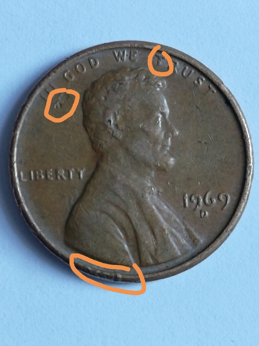 1969 Lincoln Penny D Mint Mark Large Date Errors In Front | eBay