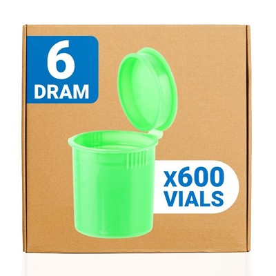 Loud Lock Pop Top Dram Vials - Food Storage Containers - 6 Dram - 600ct - Green