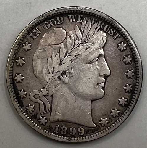 1899 50C Silver Barber Half Dollar VF - 24821
