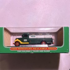 Hess 2000 Miniature Gas & Oil First Truck Gasoline Tanker Green/Silver