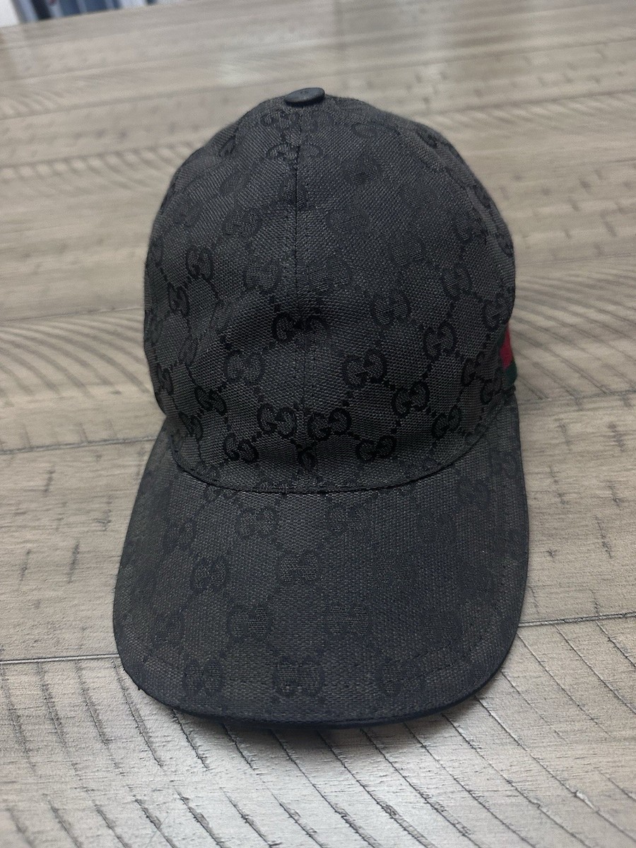 Gucci Monogram Black Hat Men Medium | eBay