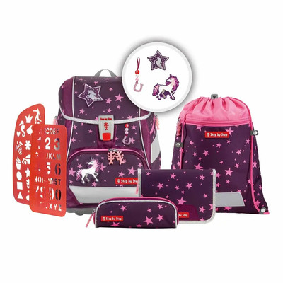 Step by Step 2IN1 PLUS Schulranzen-Set Unicorn Nuala, 6-teilig