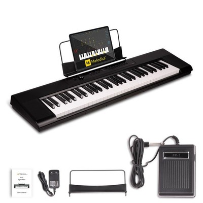 61-Key Portable Digital Piano Keyboard with Full-Size Semi-Weighted Keys, Beg...