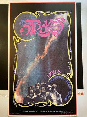 THE STROKES Original Concert Show Poster TX 03 S/N MACRAE ART 13X24 Numbered