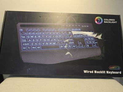 KW213 Wired Backlit Keyboard 7 Colored Backlights