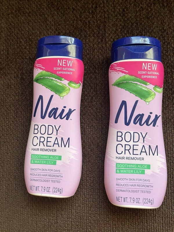 (2 Pack) Nair Body Cream Hair Remover Soothing Aloe & Water Lily 7.9oz NEW