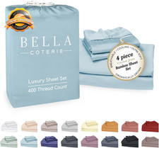 Bella Coterie Luxury Bamboo Viscose Queen Size Sheet Set  100 Organically Grow