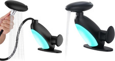 Pull Out LED Bathroom Faucet, 4 Modes Single Handle Waterfall Bathroom Sink Fauc