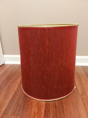 Vtg MCM Large Textured Fabric Drum Lamp Shade 15.25" Tall 14" Diameter - Picture 5 of 10