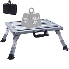 19”×14.5” Large RV Steps with Glow in The Dark Tapes Adjustable