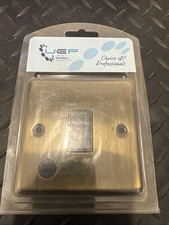 Antique Brass, Unswitched Fused Spur with black insert (13 A, British Standard)