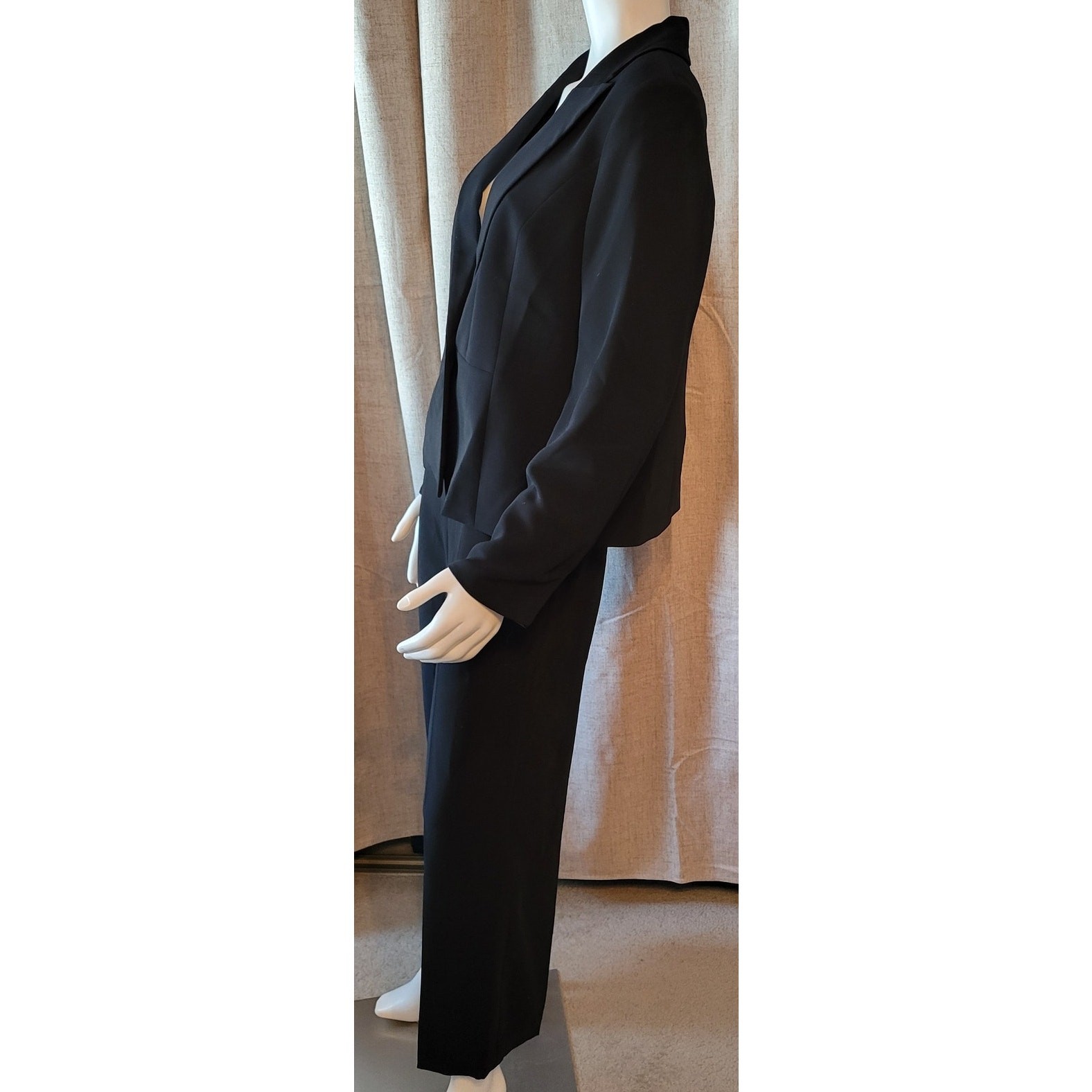 Pendleton Pant Suit Solid Black 1 Button Blazer a… - image 3