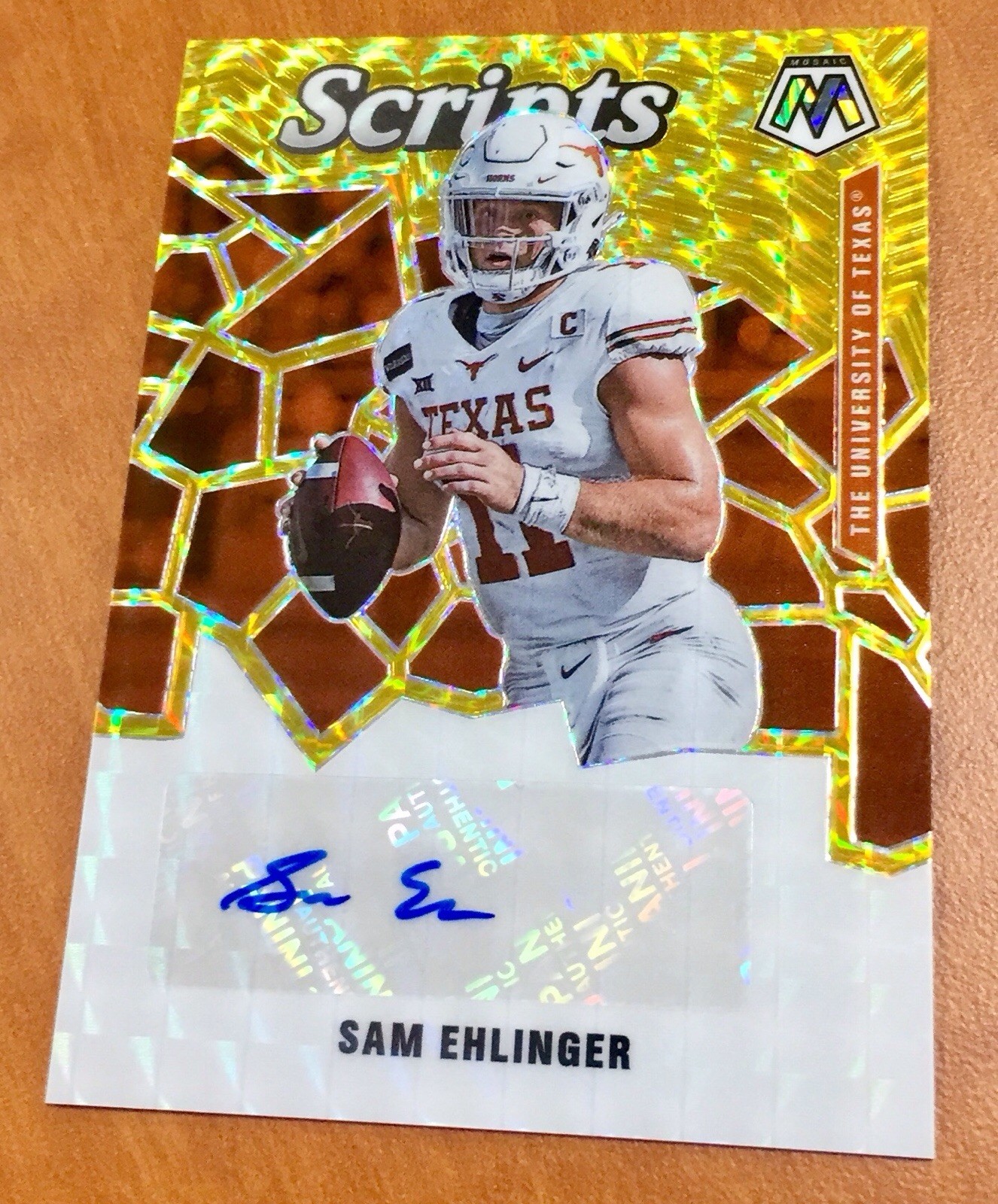 Sam Ehlinger Panini Mosaic Draft Picks Scripts #SMSE Gold