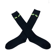 My Halloween Womens Long Black Cat Eye Knee Socks