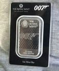 Royal Mint 007 James Bond Diamonds Are Forever 1oz Fine Silver Bar 2021