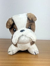 Vintage 1978 Bulldog Plush Toy 8" Brown White Animal R Dakin  Co Made Korea