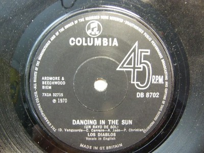 Los Diablos   Dancing In The Sun 1970 7  Columbia DB 8702