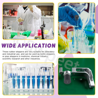 #ad 32Pcs 13 Assorted Sizes Black Solid Rubber Black Tapered Lab Seal Rubber Sto... $20.26