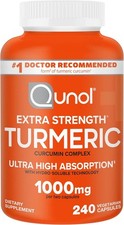 Qunol Turmeric Curcumin 1000mg Ultra High Absorption Joint Support 240ct