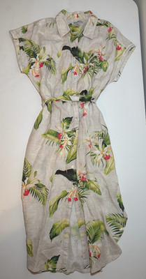 Tommy Bahama 100% Linen La Brisa Blooms Shirt Dress | Large